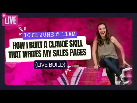 How I Built a Claude Skill That Writes My Sales Pages (Live Build)